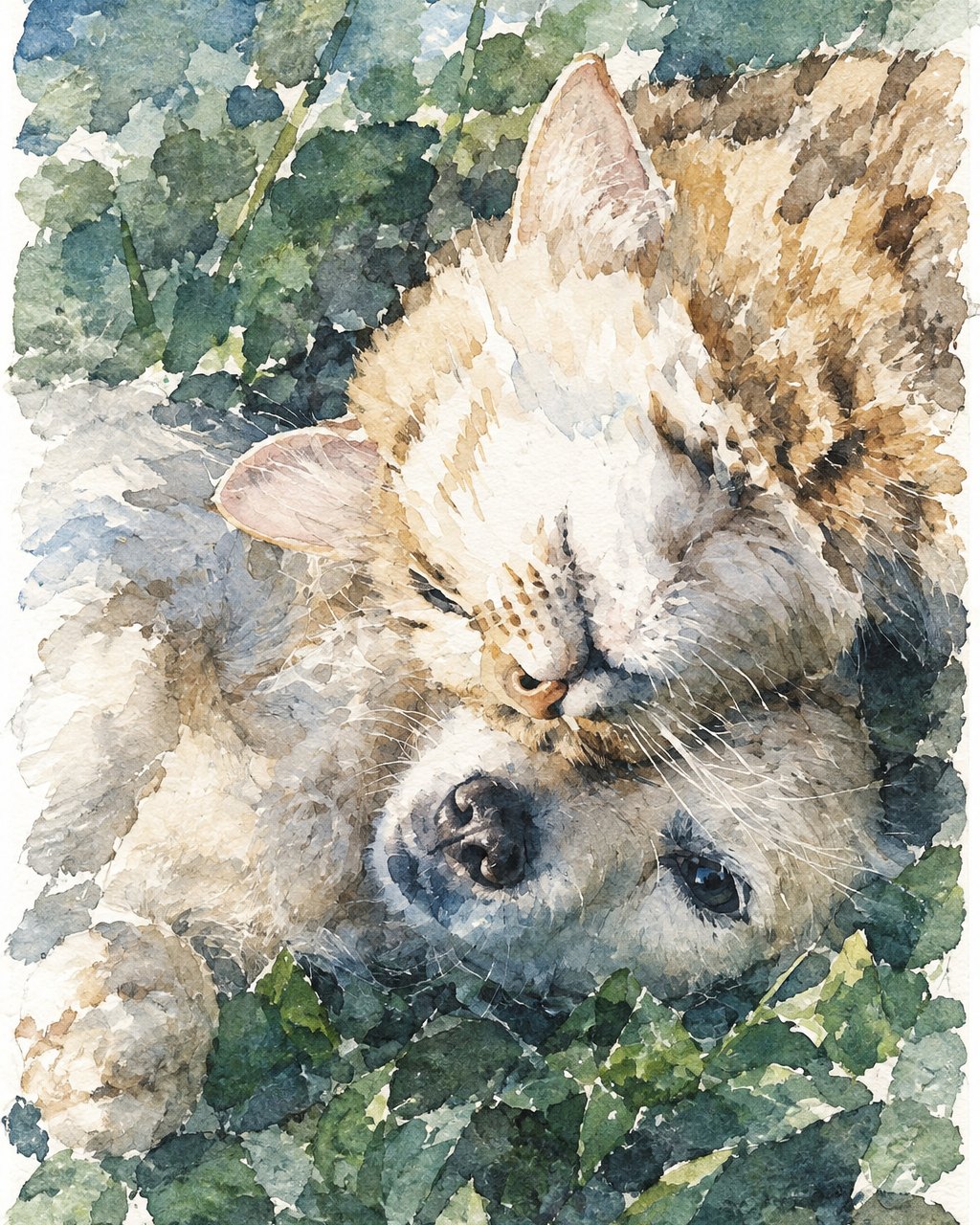 Daisy and Leo, Watercolour style